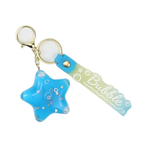 Portachiavi Bubble Love Wynie – Charm Liquido con Cuoricini in Movimento, azzurro