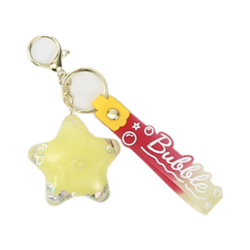 Portachiavi Bubble Love Wynie – Charm Liquido con Cuoricini in Movimento, giallo
