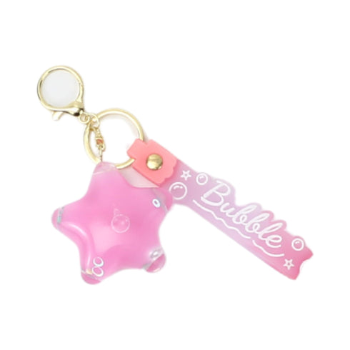 Portachiavi Bubble Love Wynie – Charm Liquido con Cuoricini in Movimento, rosa