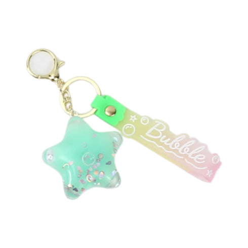Portachiavi Bubble Love Wynie – Charm Liquido con Cuoricini in Movimento, verde acqua