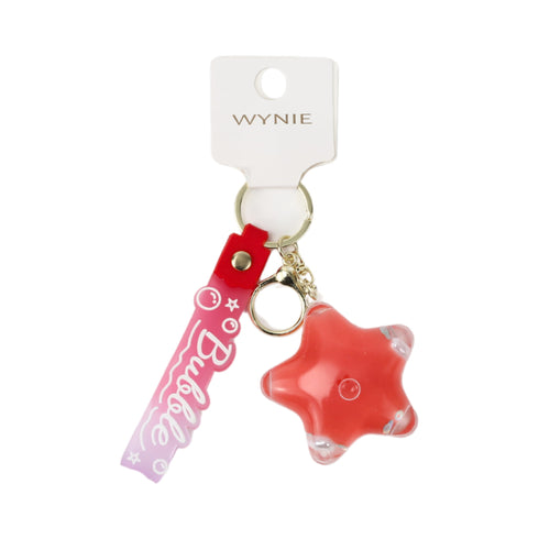 Portachiavi Bubble Love Wynie – Charm Liquido con Cuoricini in Movimento, rosso