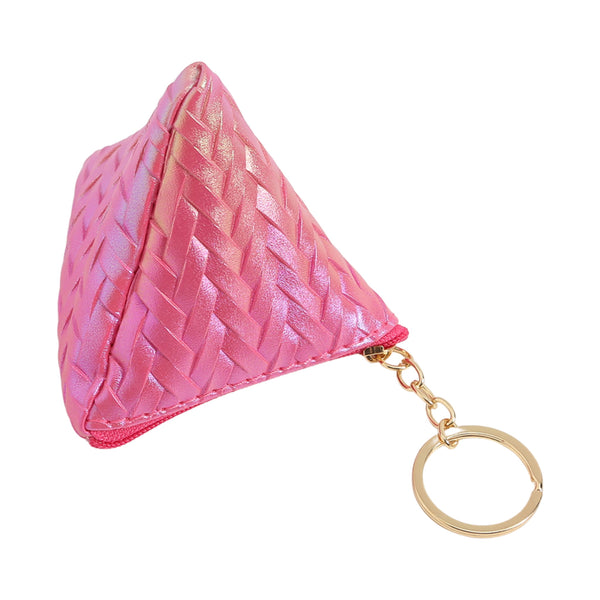 Portachiavi Mini Pouch Charm Wynie - Custodia Zip Portamonete e per Piccoli Oggetti, fucsia olografico con riflessi oro