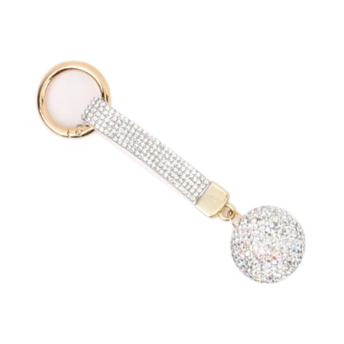 Portachiavi Palla Strass Wynie – Charm Brillante per Chiavi e Borsa Bianco