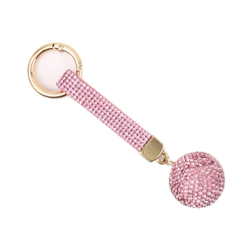 Portachiavi Palla Strass Wynie – Charm Brillante per Chiavi e Borsa Rosa