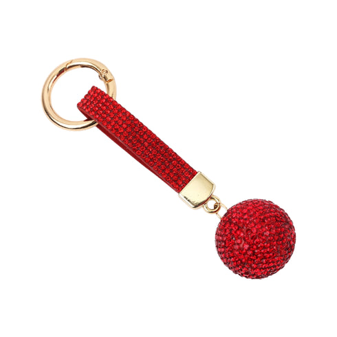 Portachiavi Palla Strass Wynie – Charm Brillante per Chiavi e Borsa Rosso