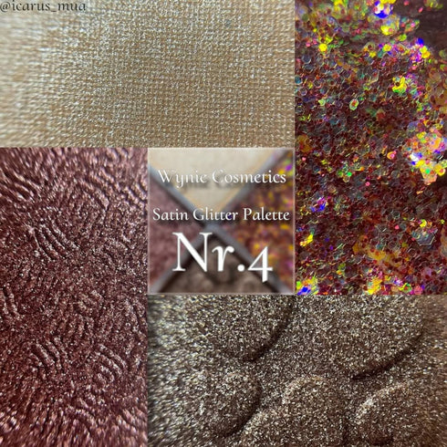 Satin Glitter Eyeshadow Mini Palette Wynie – Ombretti Satinati e Multiglitter 004 rosso borgogna bronzo