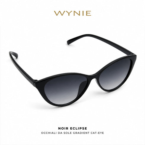Noir Eclipse | Occhiali da Sole Cat-Eye Nero con Lenti Sfumate