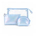 Set di Beauty Bag Effetto Olografico Perlato azzurro