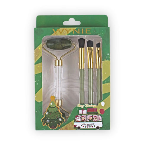 Set Pennelli Makeup con Rullo in Giada Sintetica – Idea Regalo Natale | Wynie Christmas Collection