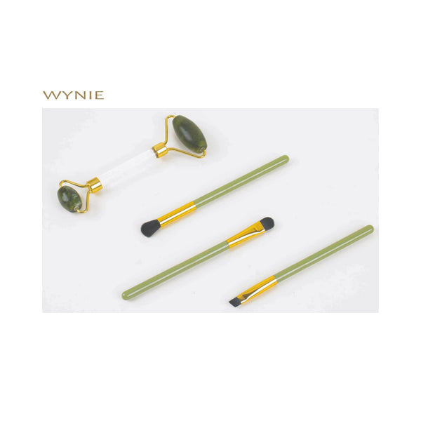 Set Pennelli Makeup con Rullo in Giada Sintetica – Idea Regalo Natale | Wynie Christmas Collection