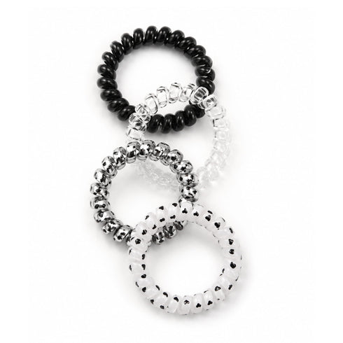 Set 4 Elastici per Capelli a Spirale Monocromatici Wynie