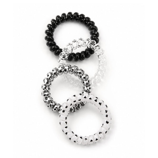 Set 4 Elastici per Capelli a Spirale Monocromatici Wynie