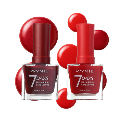 Set Smalti Wynie 7 Days - Santa's List Nail Polish Duo | Edizione Limitata per le Feste, rosso