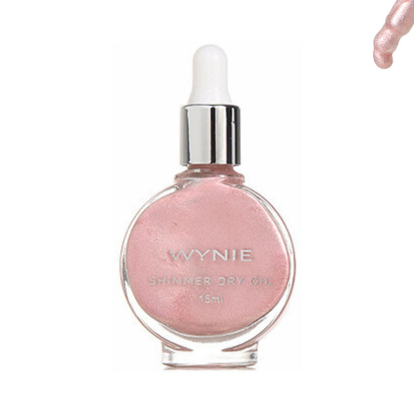 Olio secco illuminante rosa con riflessi rosso-arancio, finish caldo e luminoso per viso e corpo