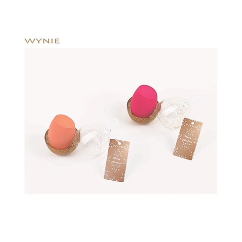 Spugnetta Makeup Blender a Goccia Piatta Natale - Fucsia e Arancione | Wynie Christmas Collection