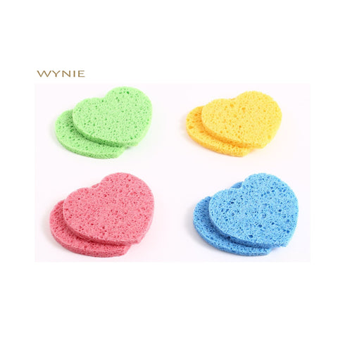 Spugnette per la Pulizia Viso a Cuore – Accessori Detersione | Pack da 2 Wynie, colori