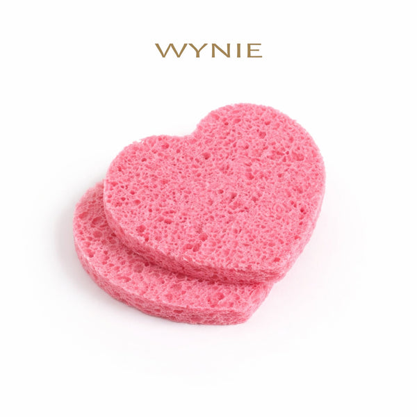 Spugnette per la Pulizia Viso a Cuore – Accessori Detersione | Pack da 2 Wynie