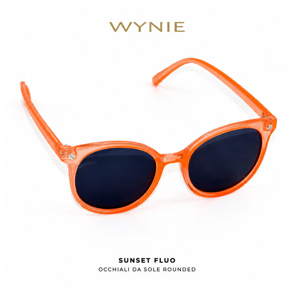Sunset Fluo | Occhiali da Sole Rounded Arancione Trasparente Wynie