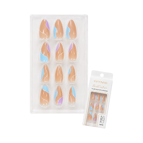 Unghie Finte a Mandorla Press On Design Astratto | Wynie Nail Couture