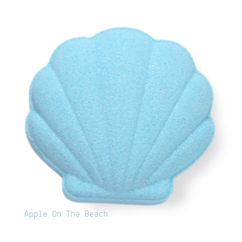 Wynie Bath BombShell | Bomba da Bagno Colorata Effervescente a Forma di Conchiglia, azzurro (aroma: mela)