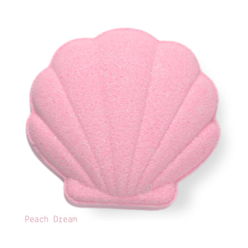 Wynie Bath BombShell | Bomba da Bagno Colorata Effervescente a Forma di Conchiglia, rosa (aroma: pesca)