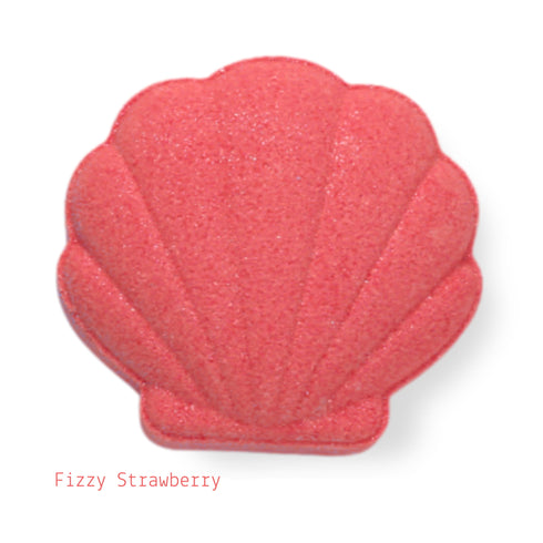 Wynie Bath BombShell | Bomba da Bagno Colorata Effervescente a Forma di Conchiglia, rosso (aroma: fragola)