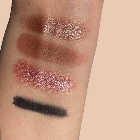 Eyeshadow MakeUp Set - 3 Colors Mini Palette Ombretti + Matita Occhi Nera | Idea Regalo, colori