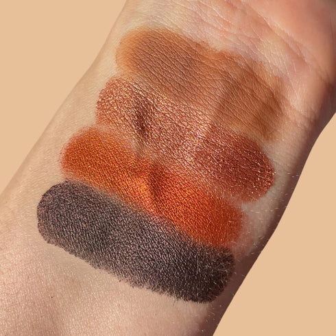 Wynie Eyeshadow Mini Palette Occhi 4 Ombretti Compatti Matte e Shimmer 002 marrone, caramello, rame, marrone scuro