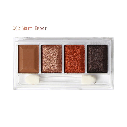 Wynie Eyeshadow Mini Palette Occhi 4 Ombretti Compatti Matte e Shimmer 002 marrone, caramello, rame, marrone scuro