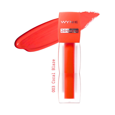 Wynie Full Lock Liquid Lipstick 24H Matte - Rossetto Liquido Opaco No Transfer 003 rosso corallo