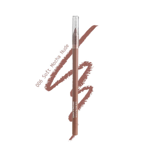 Wynie Lip Crayon 006 - Mocha Nude | Matita Labbra Morbida e Lunga Durata, rosa marrone caldo nude