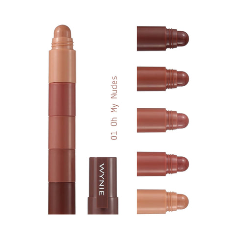 Wynie LipCrayon 01 Oh My Nudes - Penna Labbra Multiuso 5 in 1 - Rossetto Nude Opaco