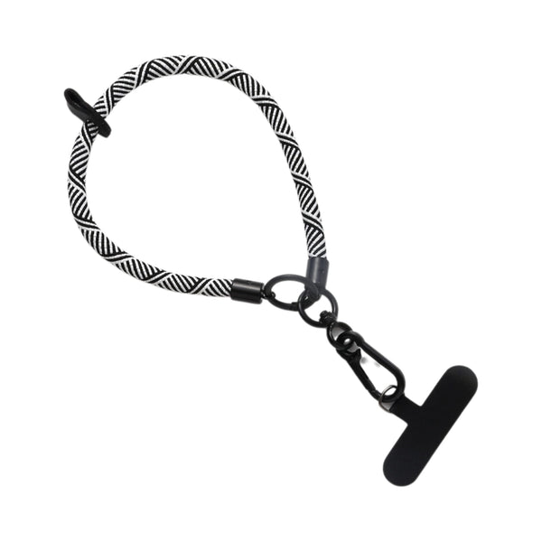 Wynie Phone Strap Charm – Laccetto Portacellulare da Polso Bianco e Nero