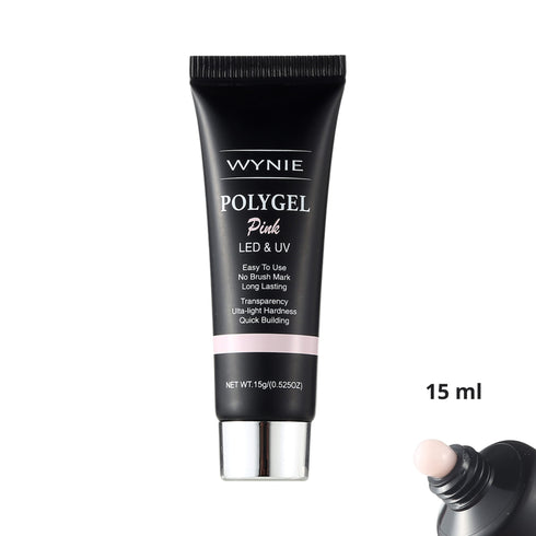 Wynie Polygel Costruttore Professionale Unghie 15 ml | 001 - Pink, rosa naturale