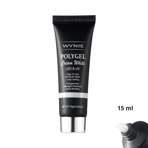 Polygel Costruttore Professionale Unghie 15 ml | 007 - Cream White, bianco crema
