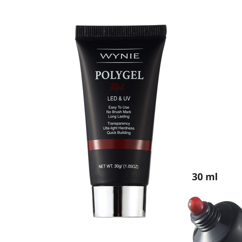 Polygel Costruttore Professionale Unghie 30 ml | 002 - Red, rosso trasparente