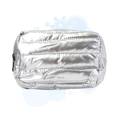 Wynie Puffer Mini Bag ST. MORITZ - Après-Ski Edition | Beauty Case Trapuntato Effetto Piumino Collezione Invernale Argento