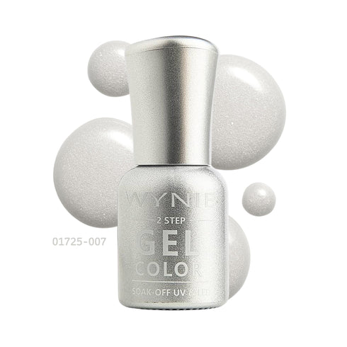 Wynie Smalto Semipermanente Gel Color 007 - Silver MoonLight, bianco perlato con riflessi argentei freddi
