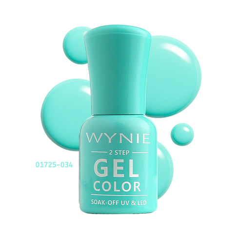 Wnie Smalto Semipermanente Gel Color 034 - Aqua Pop, verde acqua turchese acceso lucido