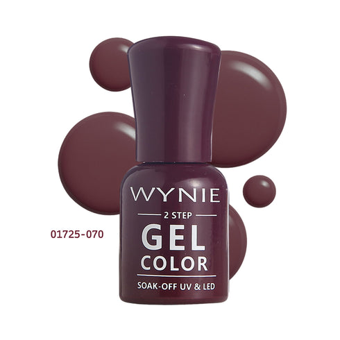 Smalto Semipermanente Gel Color 070 - Plum Wine, viola prugna scuro lucido