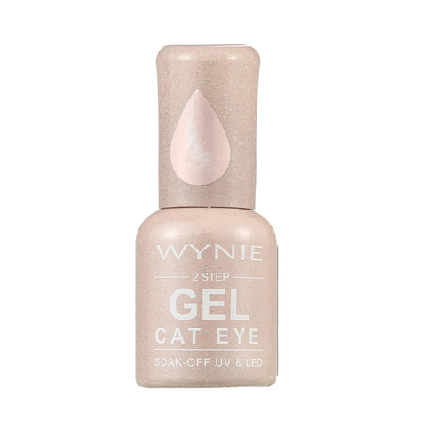 Wnie Smalto Semipermanente Gel Color 134 - Champagne Aura | Finish Magnetico Cat Eye, oro chiaro perlato