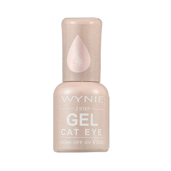 Wnie Smalto Semipermanente Gel Color 134 - Champagne Aura | Finish Magnetico Cat Eye, oro chiaro perlato