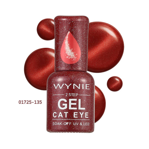 Smalto Semipermanente Gel Color 135 - Life On Mars | Finish Magnetico Cat Eye, rosso scuro